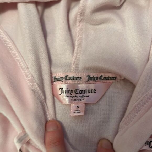Juicy Couture Pink Crystal Diamond Bling Velour Loungewear Hooded Set S - Picture 5 of 7